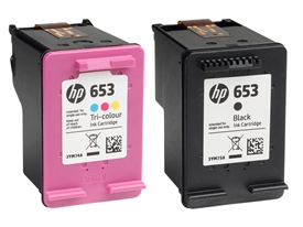 HP No. 653 Sort og Color Blækpatroner (leveres hver for sig)
